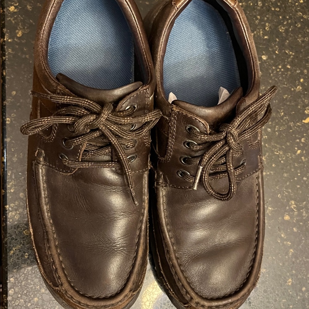 Hush Puppies Dark Brown Leather Oxfords size 9 extra wide